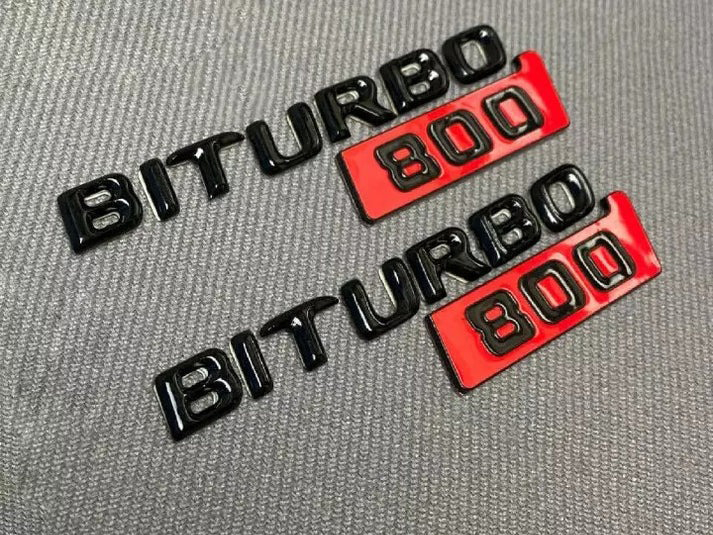 Mercedes-Benz S E C G GT Brabus Biturbo 800 Metal Emblem Logo Badges Set